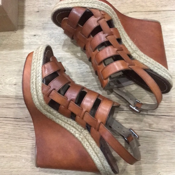 Christian Louboutin Barcelona Peep Toe Sling Back Wedge Pumps - Picture 6 of 17